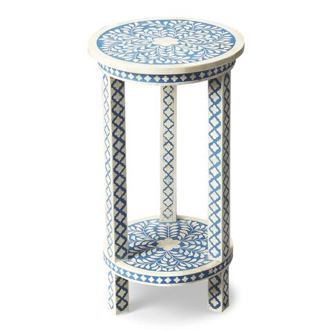 Handmade Butler Amanda Blue Bone Inlay End Table (India)