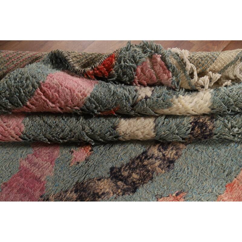 Moroccan Oriental Area Rug Hand-Knotted Wool Carpet - 6'1" x 10'11"