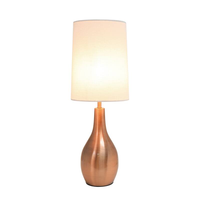 LED Hourglass Table Lamp with Round Drum Shade - 19.5" - Rose Gold