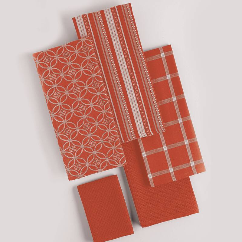 DII Assorted Kitchen Dishtowel & Dishcloths (Set of 5)
