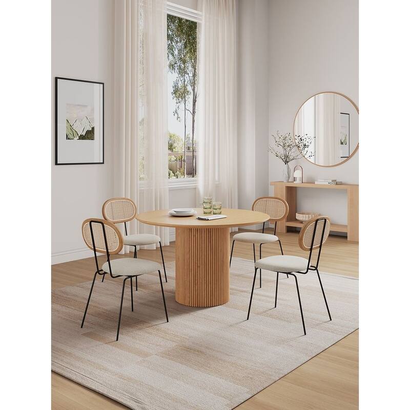 Manhattan Comfort 5-Piece Hathaway Jardin Modern 47.24 Solid Wood Round Dining Set