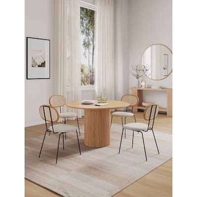 Manhattan Comfort 5-Piece Hathaway Jardin Modern 47.24 Solid Wood Round Dining Set