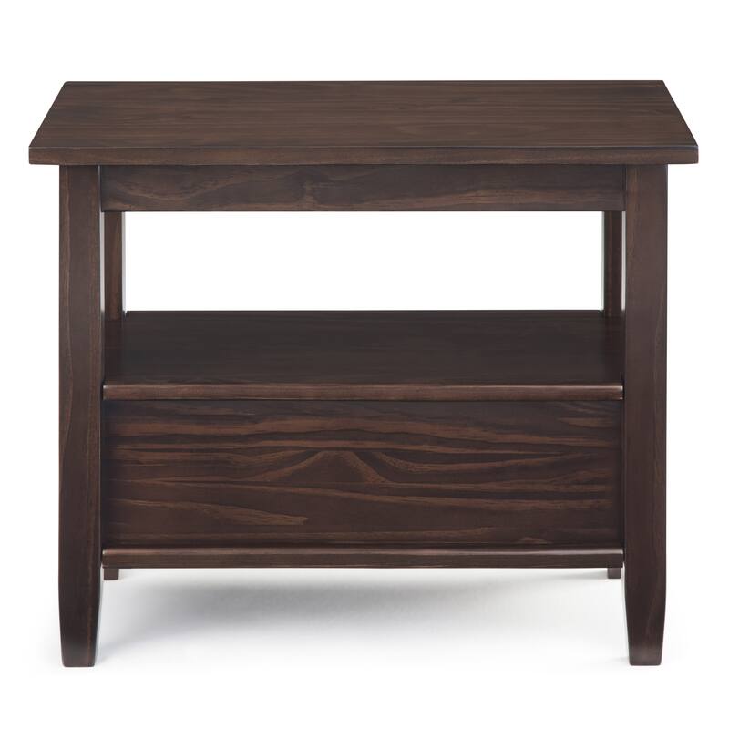 WYNDENHALL Norfolk SOLID WOOD 14 inch Wide Rectangle Transitional Narrow Side Table - 14 Inches wide