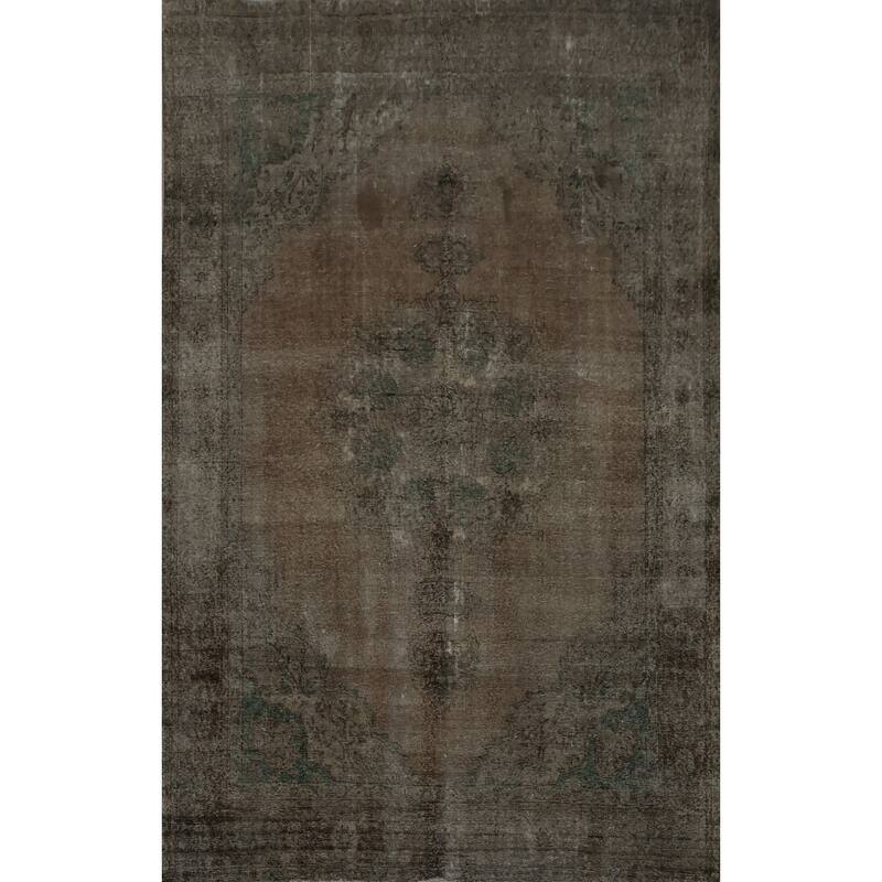 Hand Knotted Oriental 100% Wool Carpet Traditional Medallion Brown Tabriz Area Rug - 12' 10'' X 9' 1''
