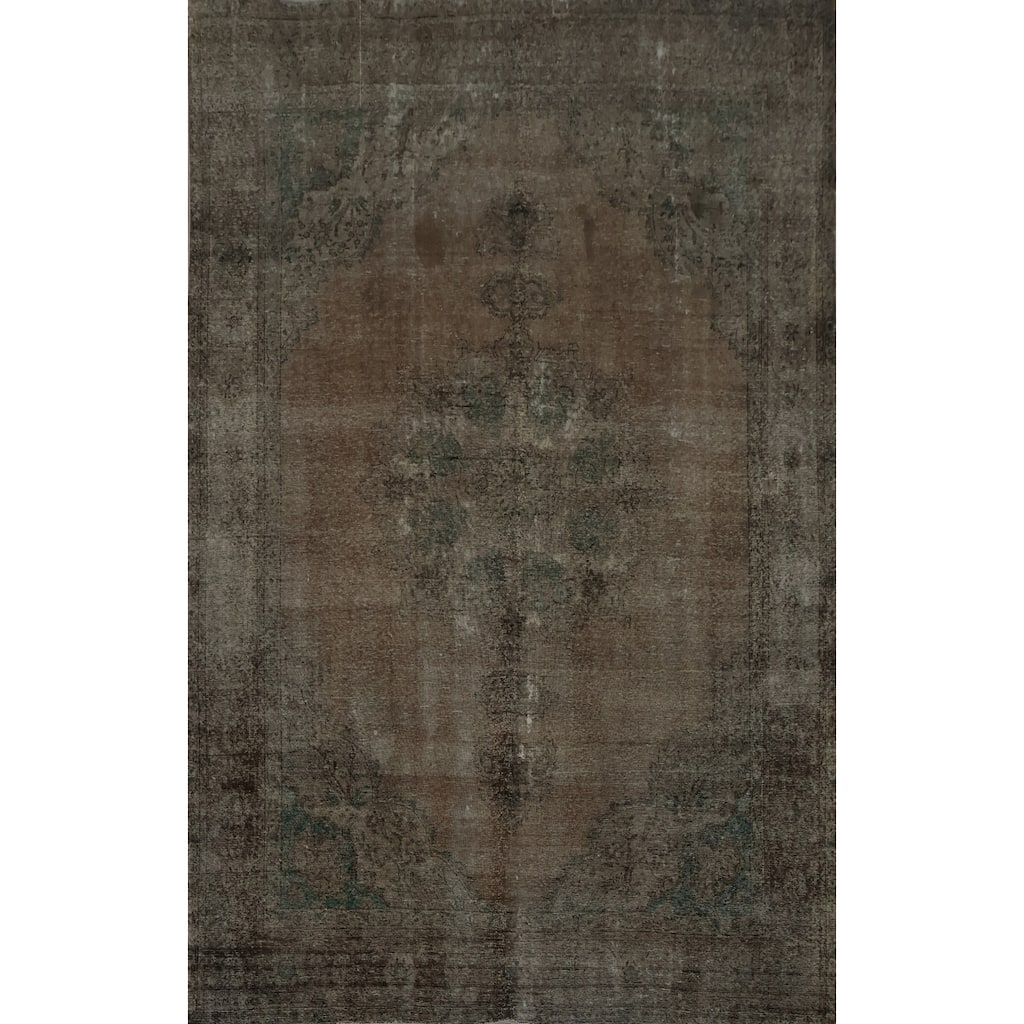 Hand Knotted Oriental 100% Wool Carpet Traditional Medallion Brown Tabriz Area Rug - 12' 10'' X 9' 1''
