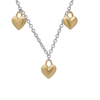 Victoria Townsend Gold Plated Two Tone Three Heart Necklace