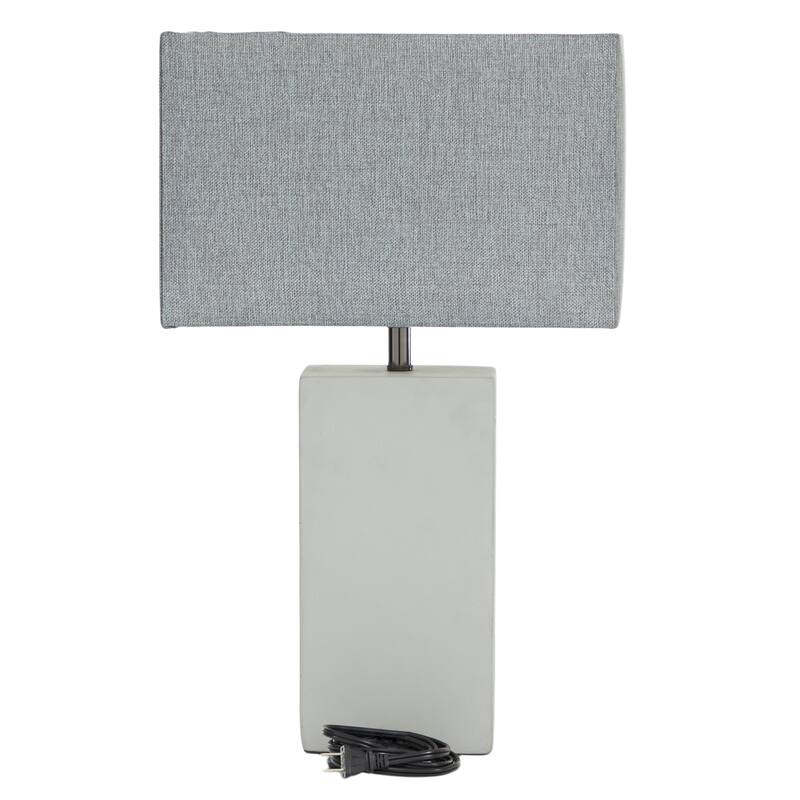 Cement Stone Room Table Lamp with Square Shade - Gray - Roche River Decor