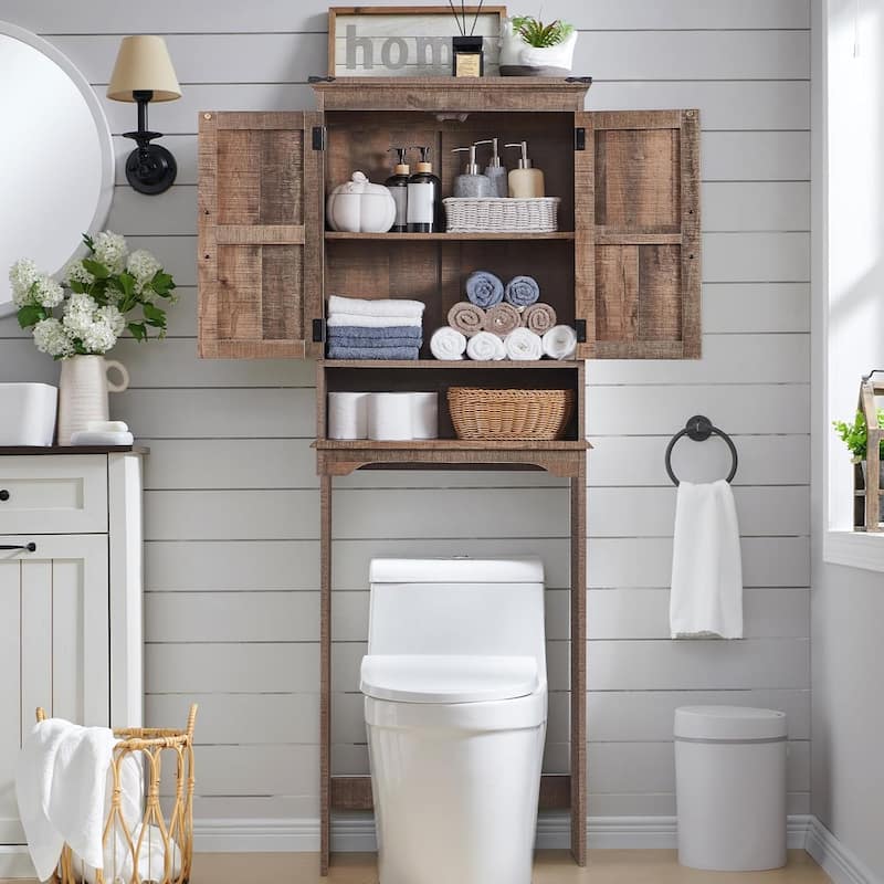Farmhouse Over The Toilet Storage Cabinet, 67" Tall Bathroom Cabinet