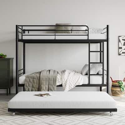 Twin Bunk Bed with Trundle with Ladder