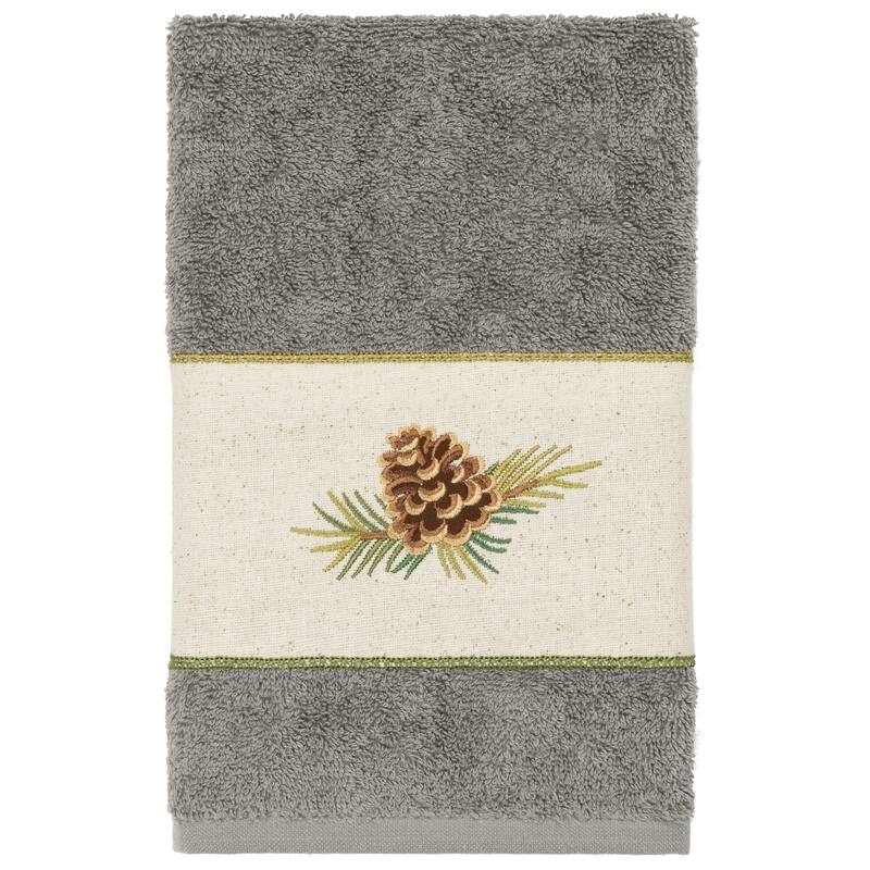 Authentic Hotel and Spa 100% Turkish Cotton Pierre 3PC Embellished Towel Set