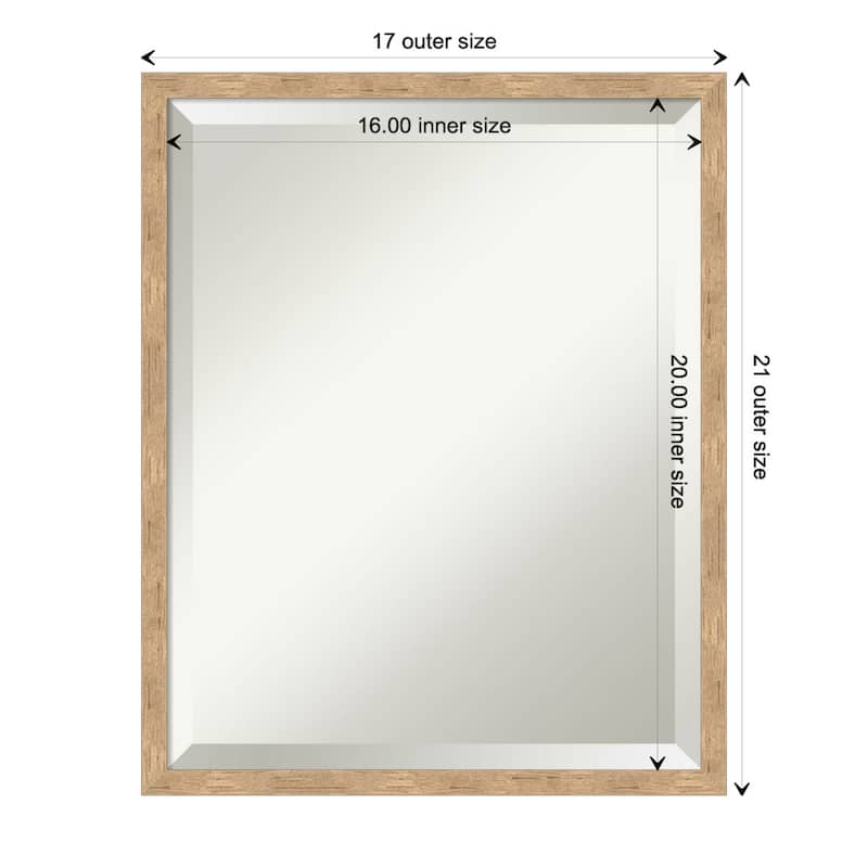 Imprint Beveled Wood Framed Wall Mirror - Imprint Light Bronze - Glass Size 16x20