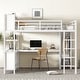 preview thumbnail 15 of 50, All-in-One Metal Loft Bed with L-Shaped Desk & Wardrobe, Bedrooms Bed Frame with Storage Cubes, Shelves, Full-Length Guardrails Off White - Queen