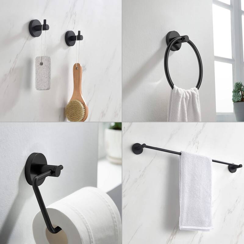 Circular 5-Piece Bathroom Hardware Set