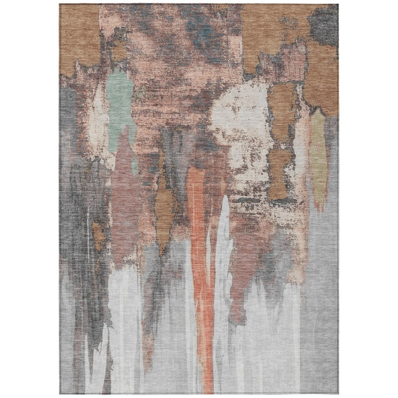 HomeRoots Abstract Transitional Rectangle Outdoor Rug