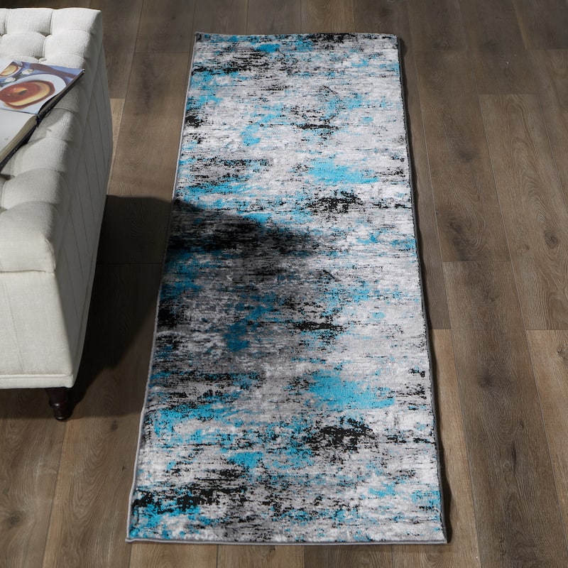 Samos Collection Abstract Static Area Rug