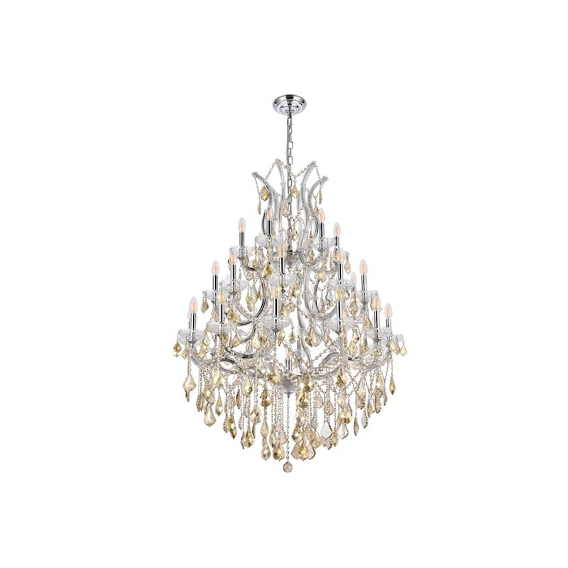 Fleur Illumination Collection Chandelier D:38in H:52in Lt:28 Chrome Finish