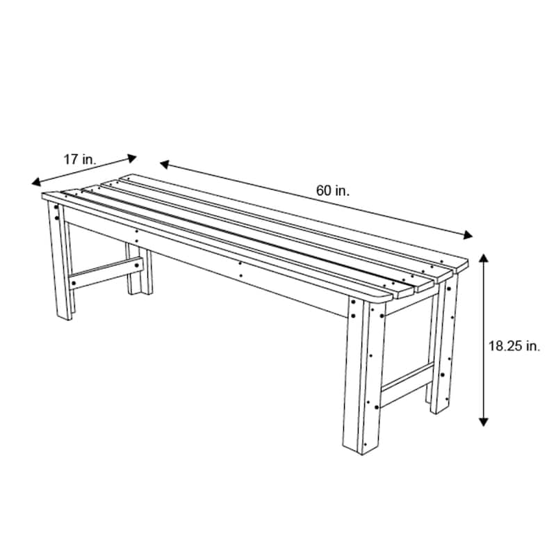 Meridian Natural Cedar Wood 60-Inch Backless Garden Bench