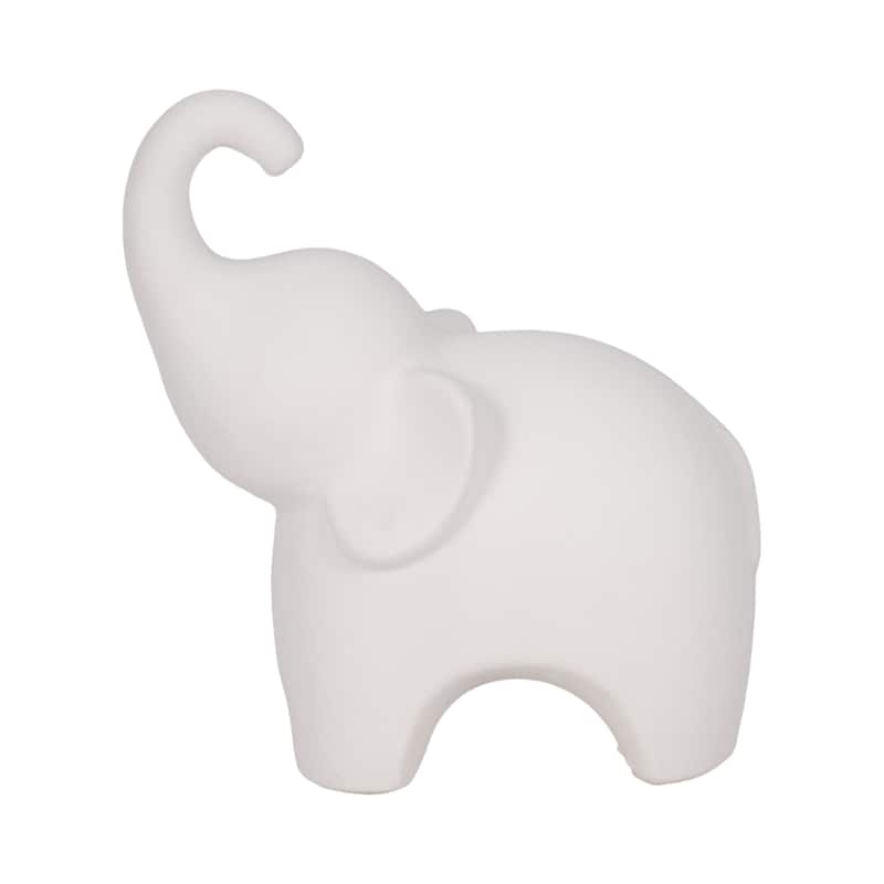Sagebrook Home Porcelain Elephant Figurines - 7" x 5" x 8" - 7" x 5" x 8" - White