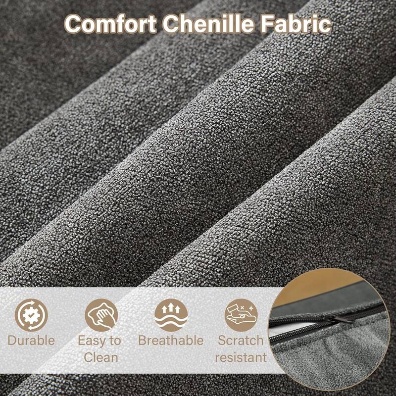 108'' Oversized Cloud Modular Sectional Sofa, Deep Seat Chenille Couch with Chaise