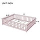 preview thumbnail 154 of 173, Toddler Floor Bed with Fence and Door, Montessori Platform Floorbed with Safety Guardrails for Children Boys Girls Kids Playroom
