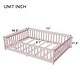 preview thumbnail 25 of 43, White Full Size Wooden Floor Bed with Fence & Door, Rubber, Safety Guardrails