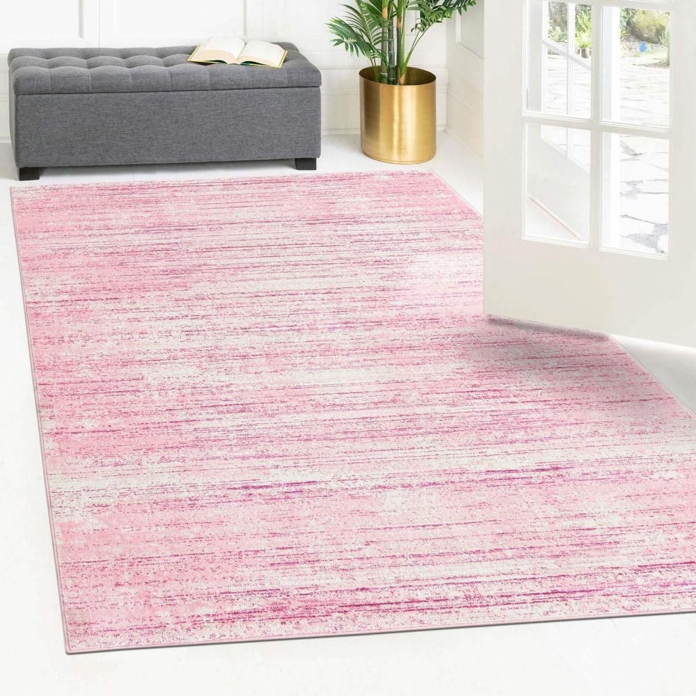 Solid/Striped Richye Collection Area Rug