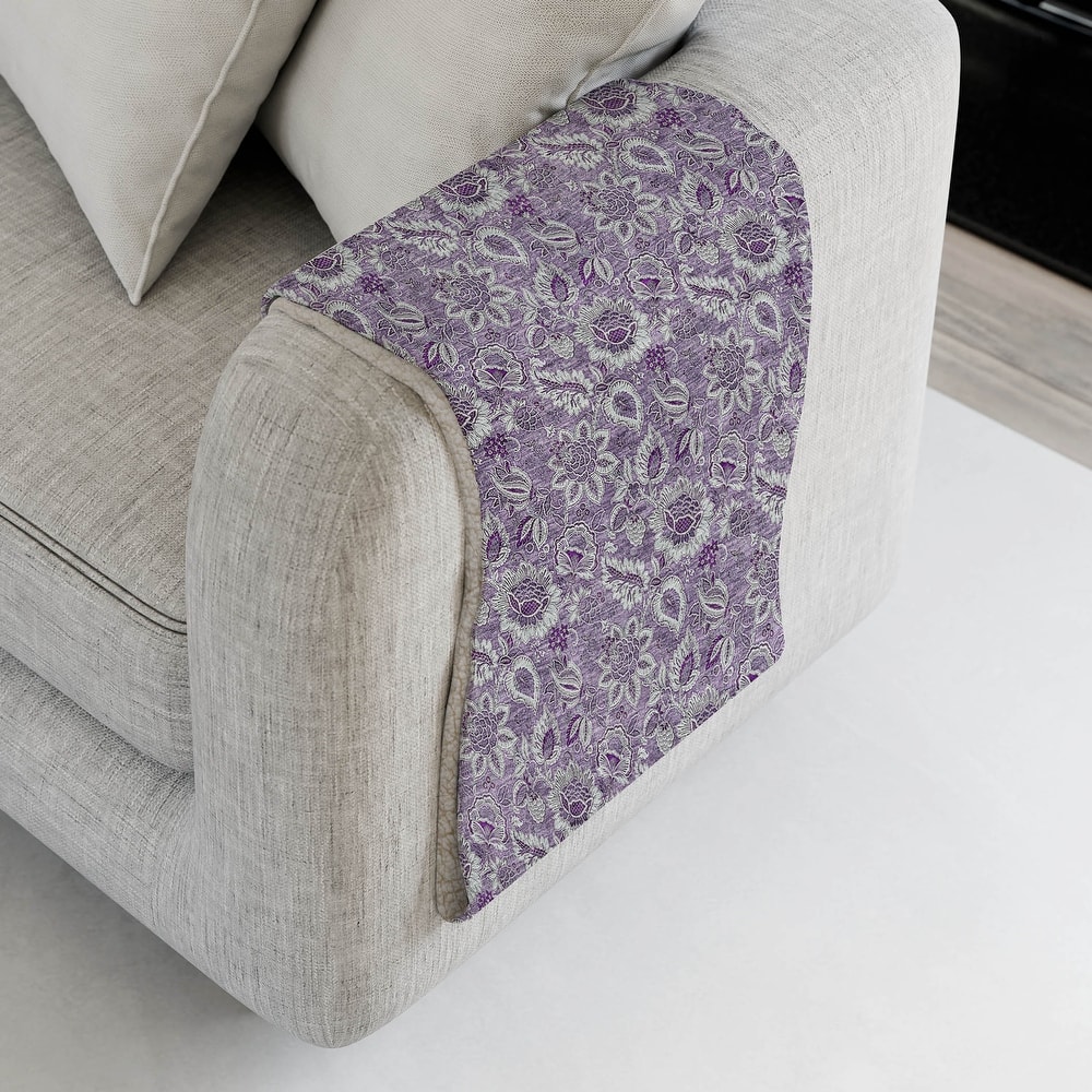 Premium Machine Washable Floral Sherpa Throw Blanket