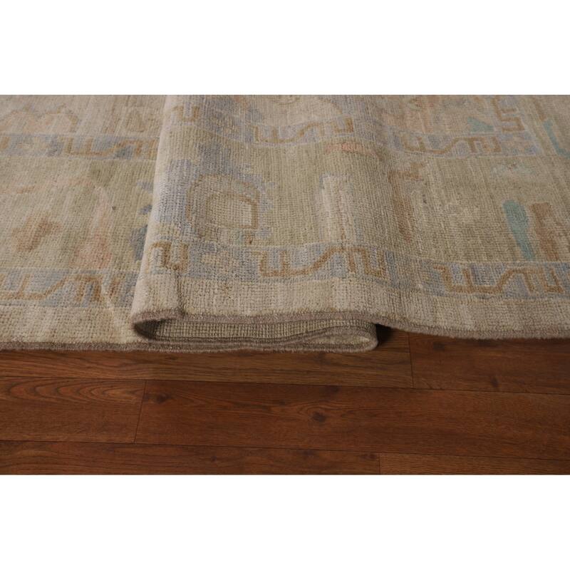 Earth Tone Oushak Turkish Area Rug Handmade Wool Carpet - 6'7"x 9'6"