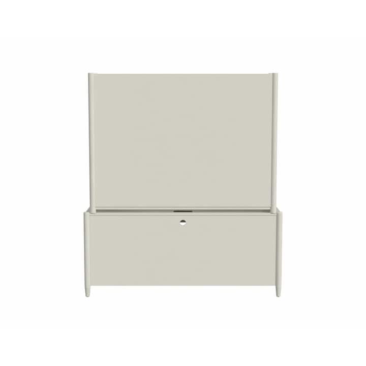 Modern Wood Desk with Hutch, Office Storage, Writing Table with Cabinet, Fully Assembled, White
