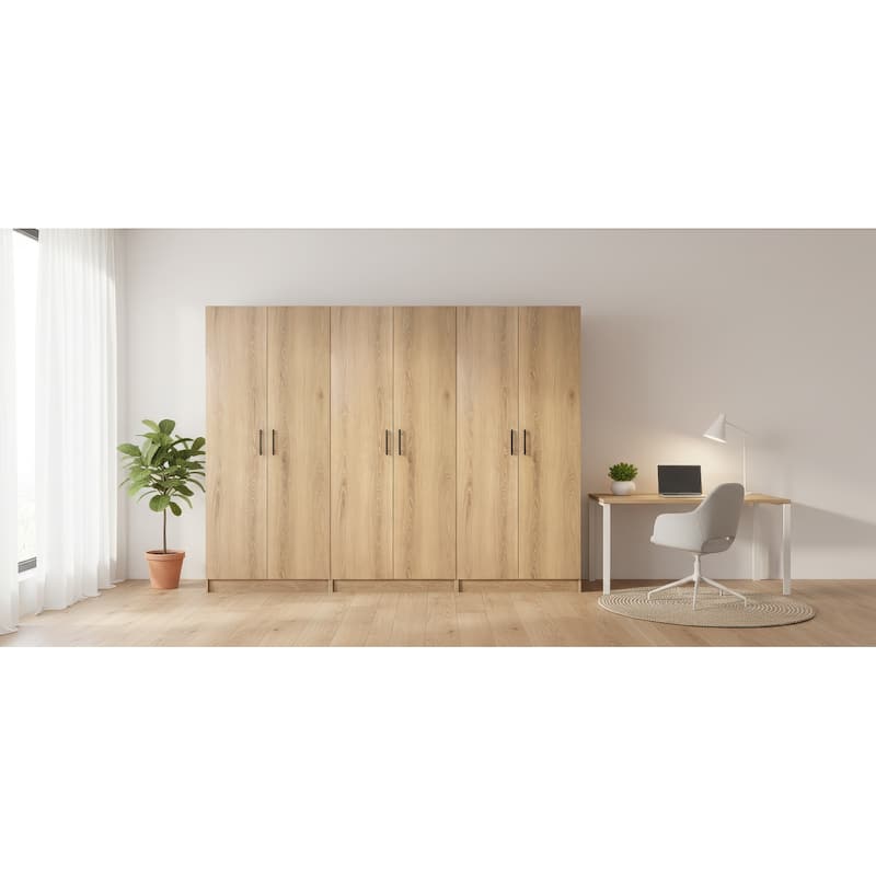 Modex Multi-Purpose Utility Storage Cabinet (3-Piece Set) - W 94.5″ × D 15.7″ × H 70.9″