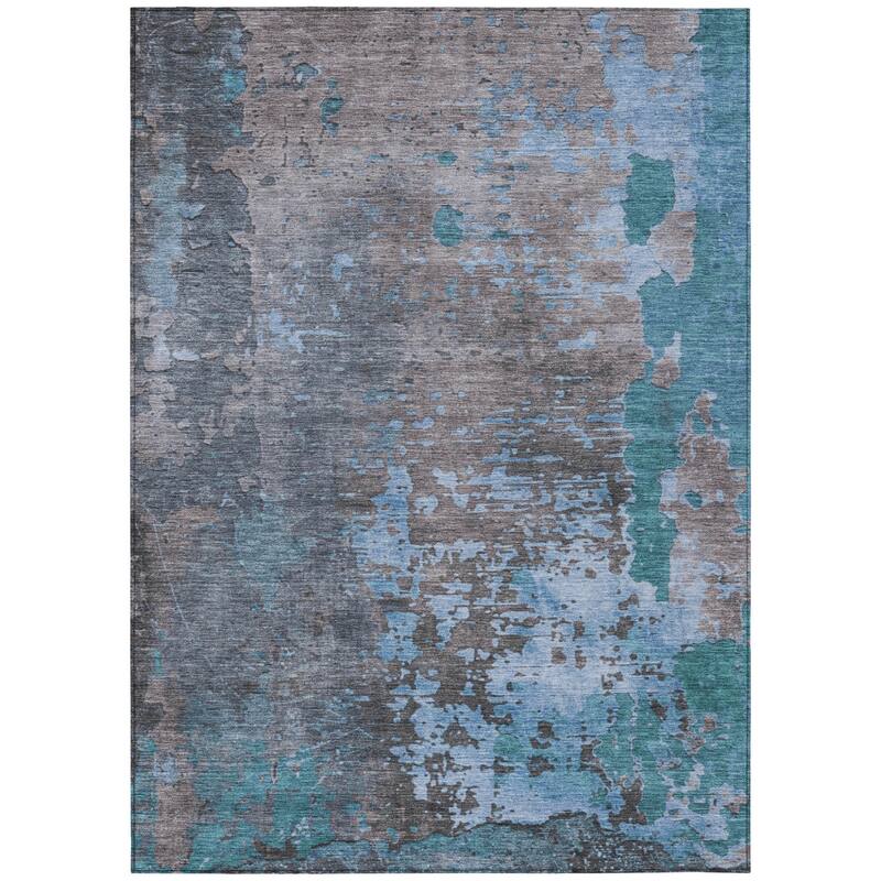 HomeRoots Abstract Transitional Rectangle Outdoor Rug