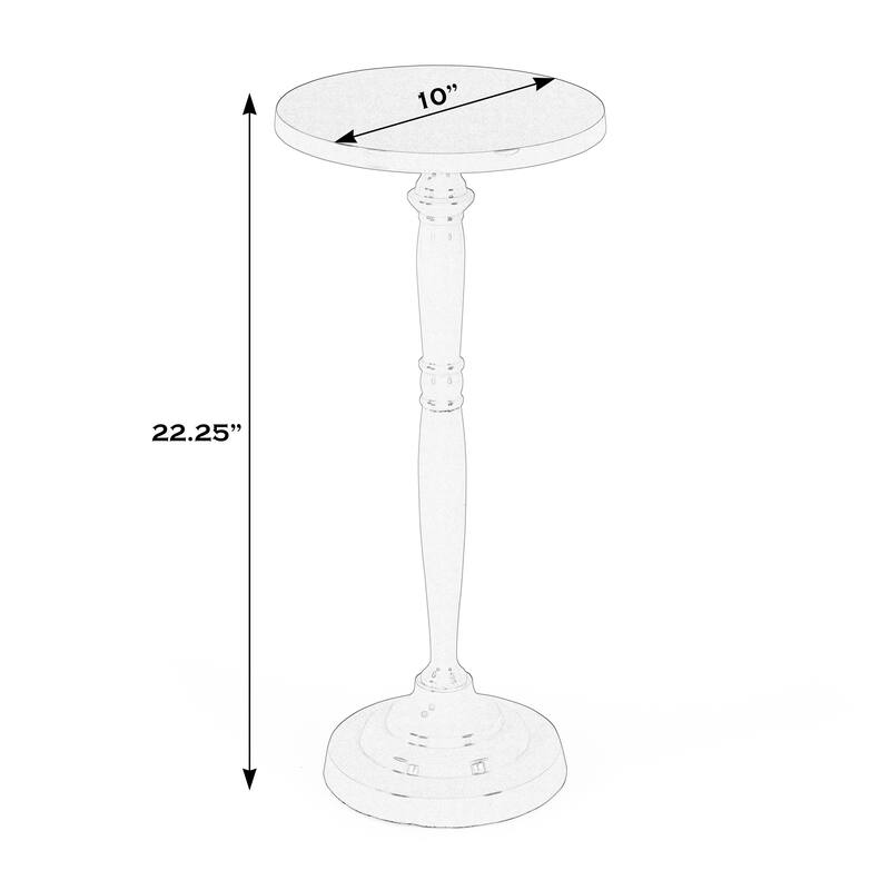 Landon Outdoor Round Metal Pedestal Side Table