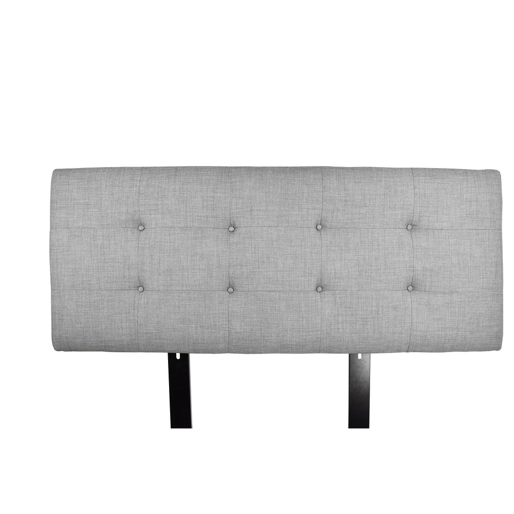 MJL Furniture Ali Button Tufted Dark Grey Upholstered Headboard