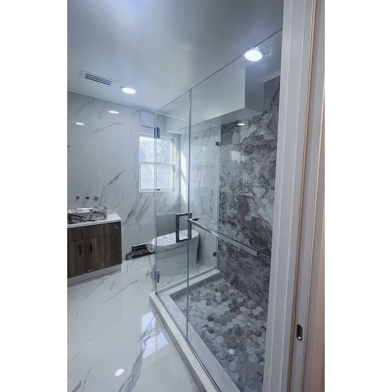 CEL 18" Square Tubing Singled-Sided Pull Handle or Towel Bar for shower door