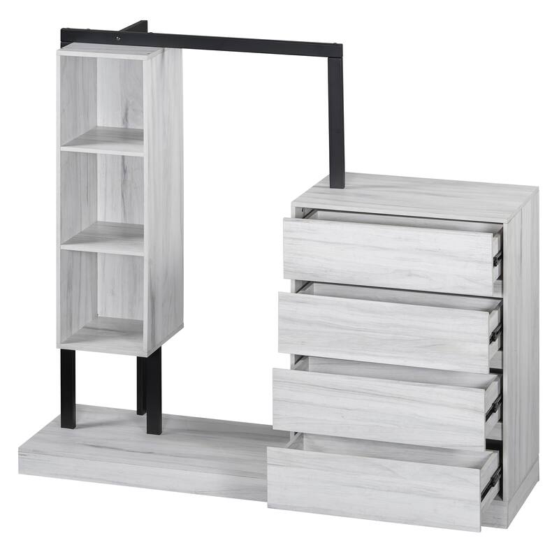 Modern Wardrobe with 4 Drawers and 3 Shelves