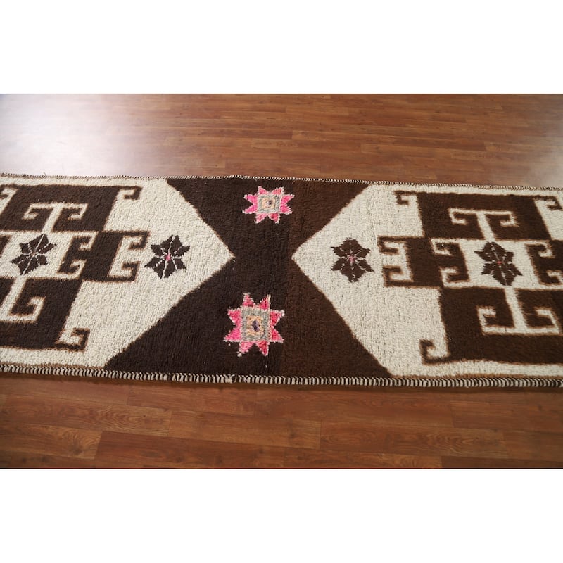 Anatolian Turkish Runner Rug Hallway Handmade Wool Carpet - 3'2"x 10'1"