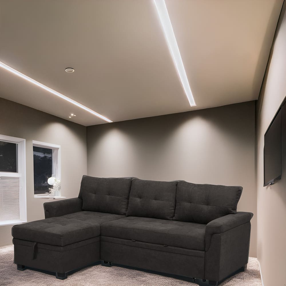 Reversible Sectional Sleeper Sofa with Storage Chaise & Pull-Out Bed