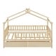 preview thumbnail 59 of 58, Twin House-Shaped Bed with 2 Storage Drawers, Wooden Platform Bed for Kids