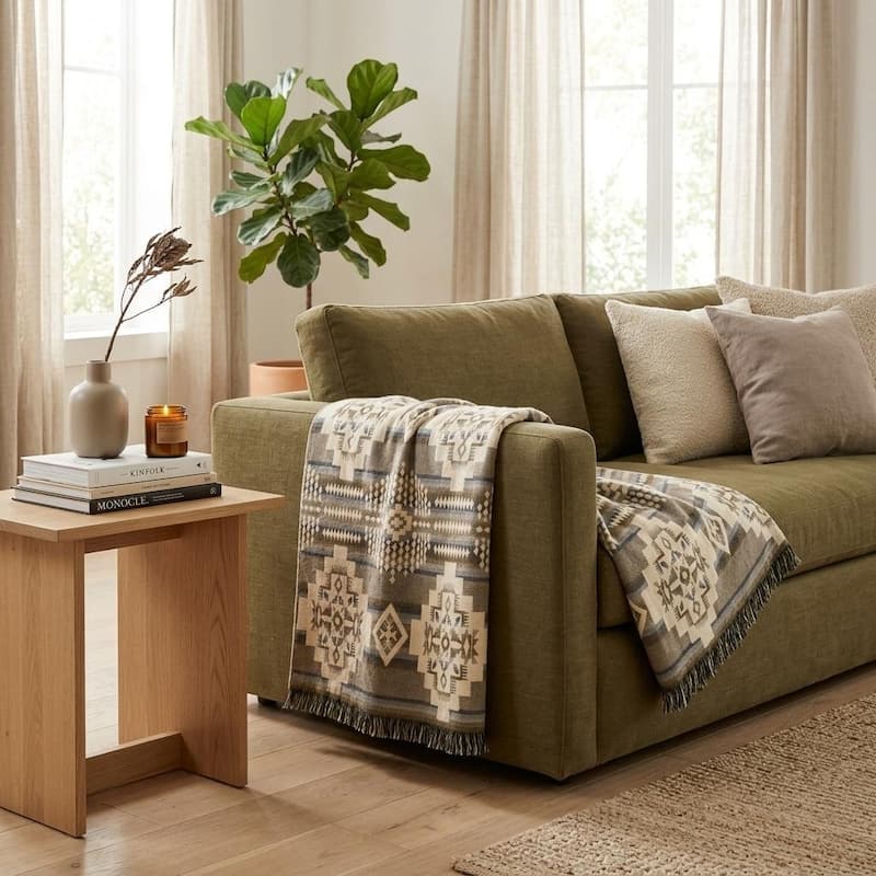 HomeRoots Gray Woven Acrylic Reversable Throw - Throw - Gray