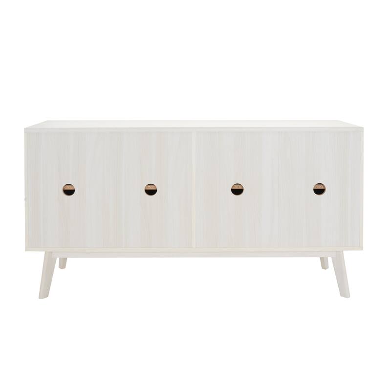 SAFAVIEH Home Helena 62-inch 4 Door 4 Shelf Media Stand. - 62Wx18Dx32H