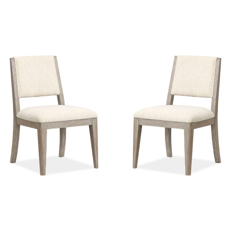 Magnussen Home Braelyn Dorian Grey Upholstered Side Chair Two Pack - 20.75''W x 24''D x 34.25''H - Set of 2 - 20.75''W x 24''D x 34.25''H - Dorian Grey - Dining Height