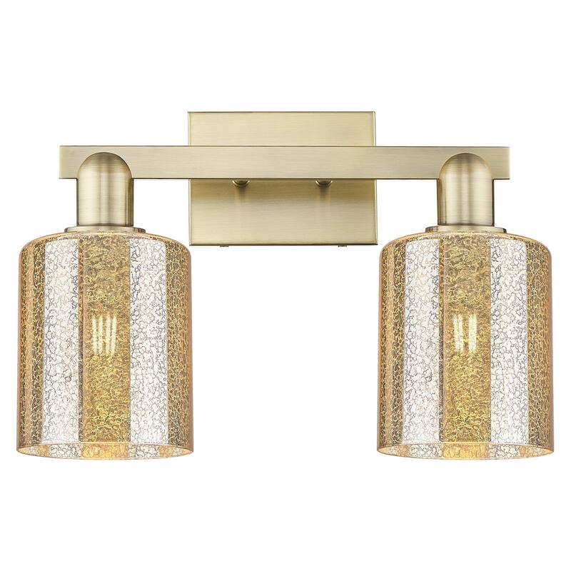 Innovations Lighting 716-2W-11-16 Cobbleskill Vanity Cobbleskill 2 - Antique Brass / Mercury