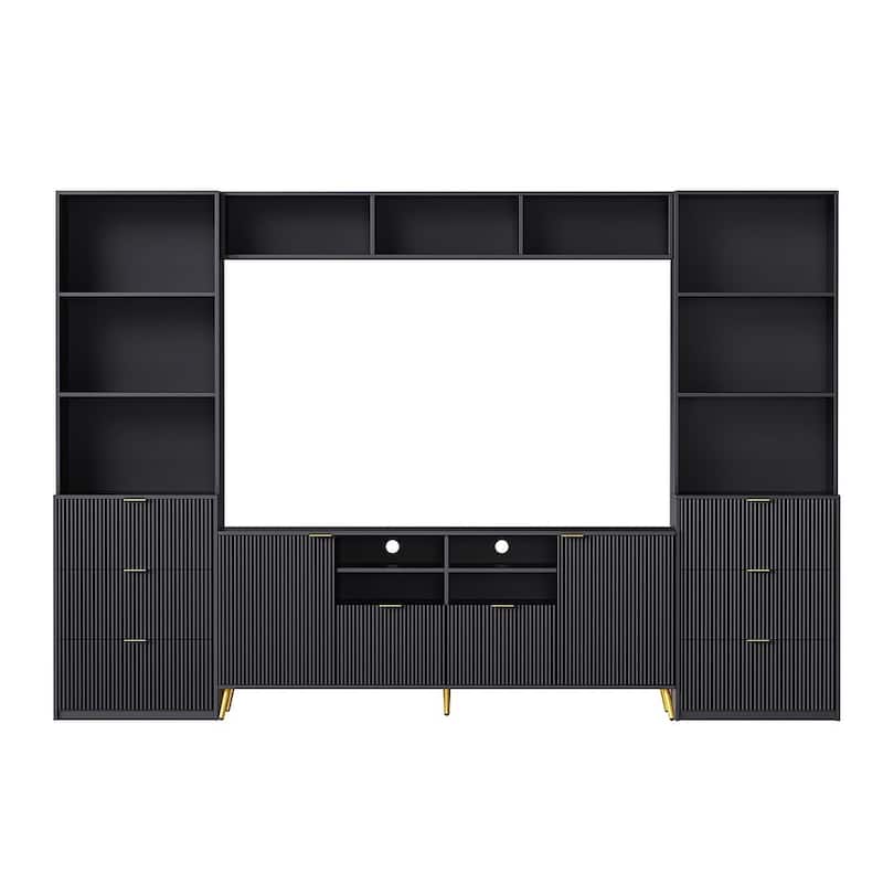 Modern 4-Piece Entertainment Wall Unit for TVs Up to 70"