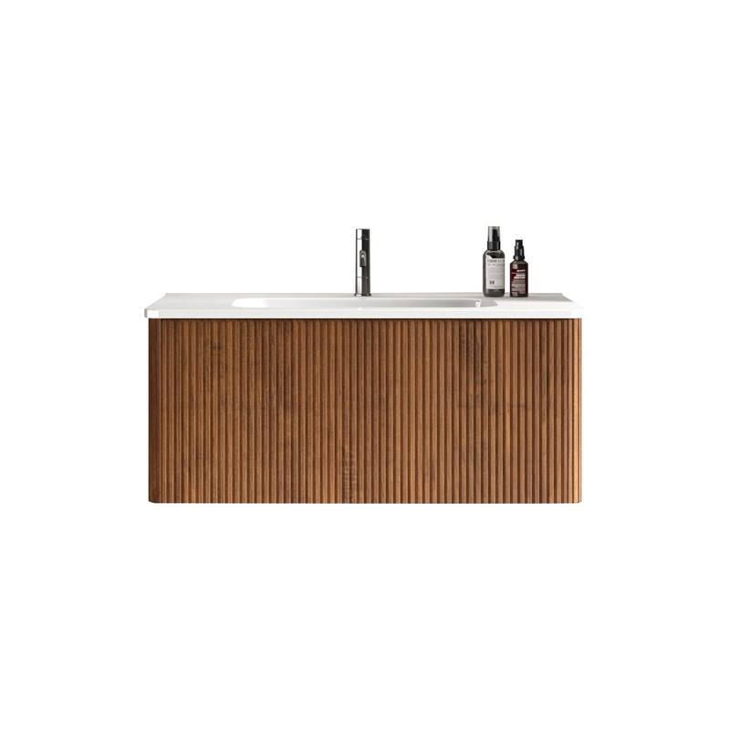 Integrated Glossy Ceramic Basin, Drain and Faucet NOT INCLUDED