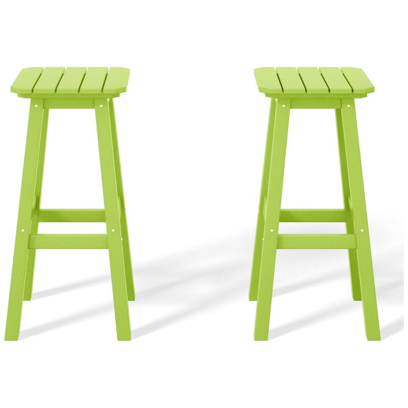 Polytrends Laguna Hdpe All Weather Outdoor Patio 29" Square Bar Stool (Set Of 2)