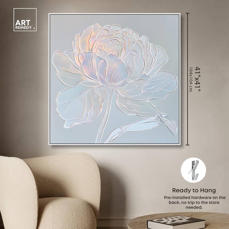 Embossed Flower II Canvas by Art Remedy