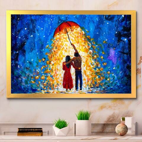 Designart "Romantic Fantasy Couple" Glam Framed Art Print