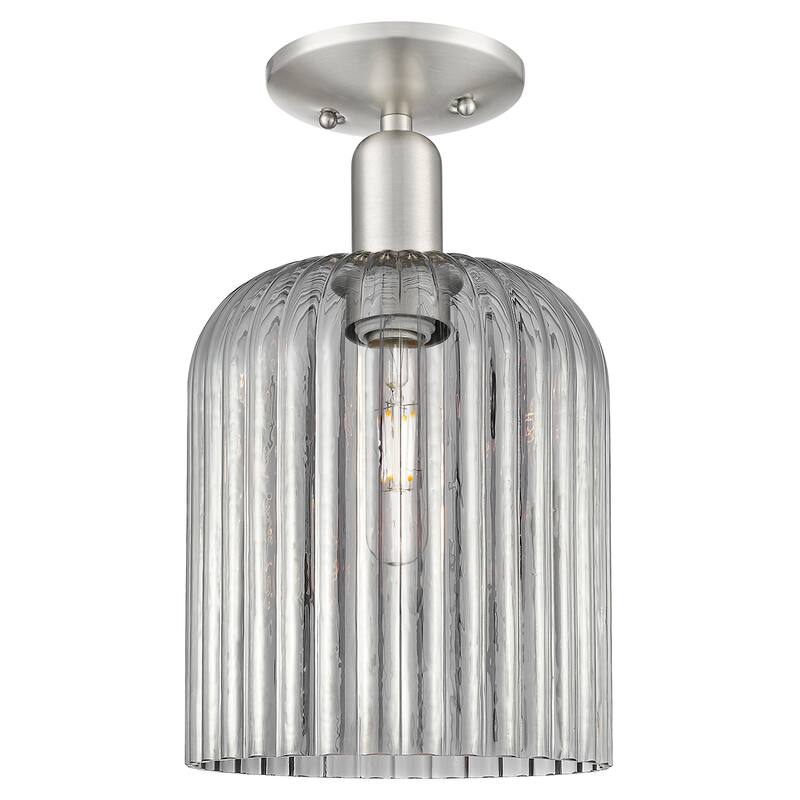 Innovations Lighting 716-1C-G559-8SM Bridal Veil 8" Wide Semi-Flush - Brushed Satin Nickel