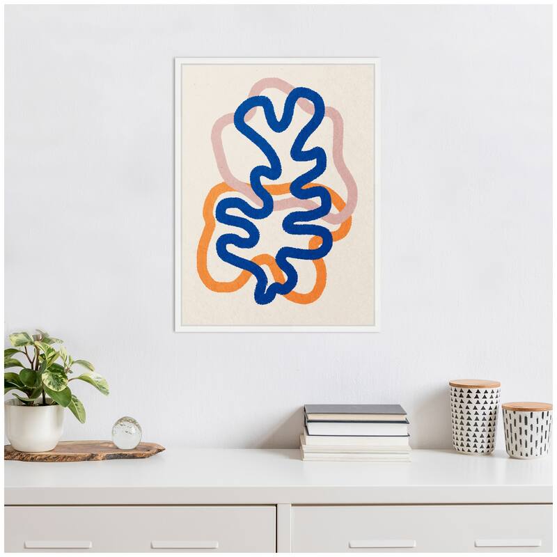 Kate and Laurel Sylvie Abstract Line Art Print 2 Framed Canvas by July Art Prints
