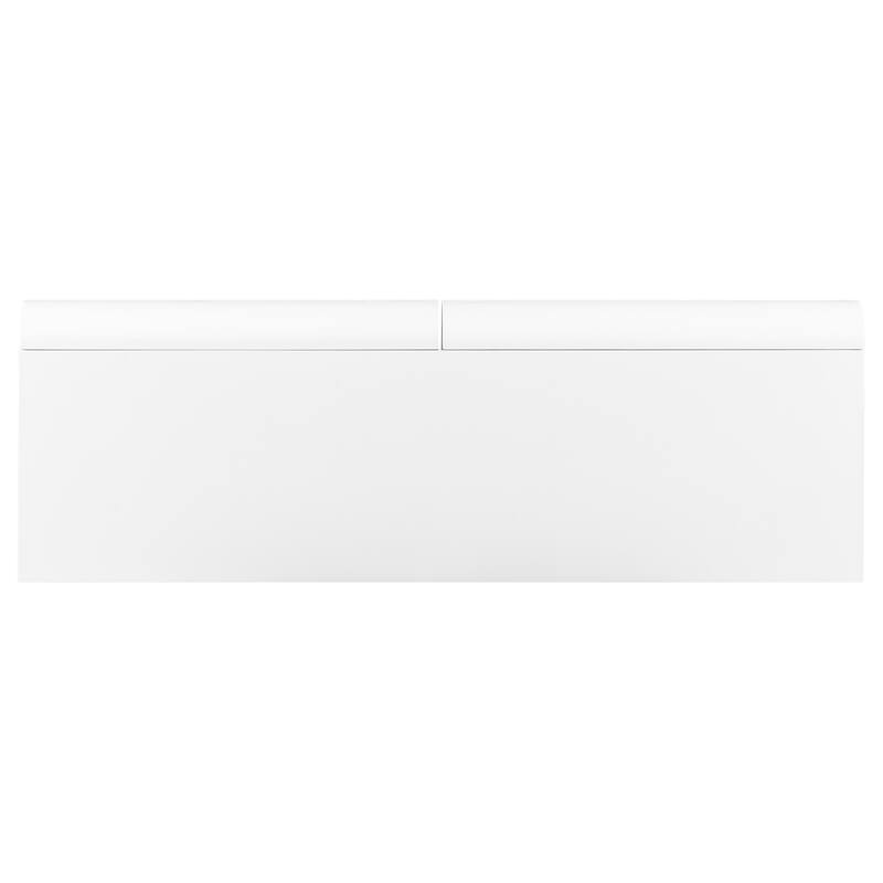 47.6" Modern Painted Entryway Table, Narrow Sofa Table with 2 Curved Drawers, Hallway Table with Geometric Legs